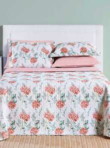 3-Piece King\Queen\Double Double-Sided Bedspread Kit In 200 Thread Count Percale 80% Printed Cotton - hoa cẩm tú cầu - Xem 2