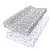 2 Packs Changing Pad Cover For Boys Girls, Lovely Star Print Soft Unisex Diaper Change Table Sheets, Fit 32"X16" Contoured Pad, Comfy Cozy 2 Packs Cradle Sheets Love Valentine - Multicolor - View 10