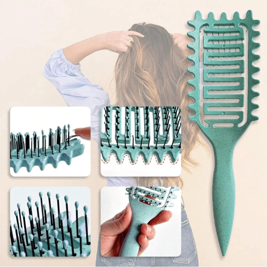 卷发定型刷，2024 新款卷发刷，适用于卷发造型刷，塑造和定型卷发梳，适合男女使用，减少拉扯和卷发分离 - 彩色 - 查看 1
