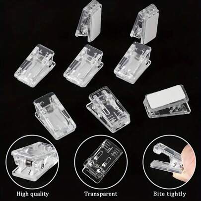 20 piezas Clips adhesivos para tapices, clips adhesivos de plástico, pequeños clips de resorte adhesivos de doble cara para colgar pósters, fotos, banderas, artículos escolares, útiles escolares y para el hogar y la oficina