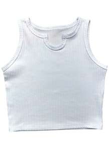 Children's Set For Girls Consisting Of A Ribbed Tank Top And A Short Skirt - White - View 2