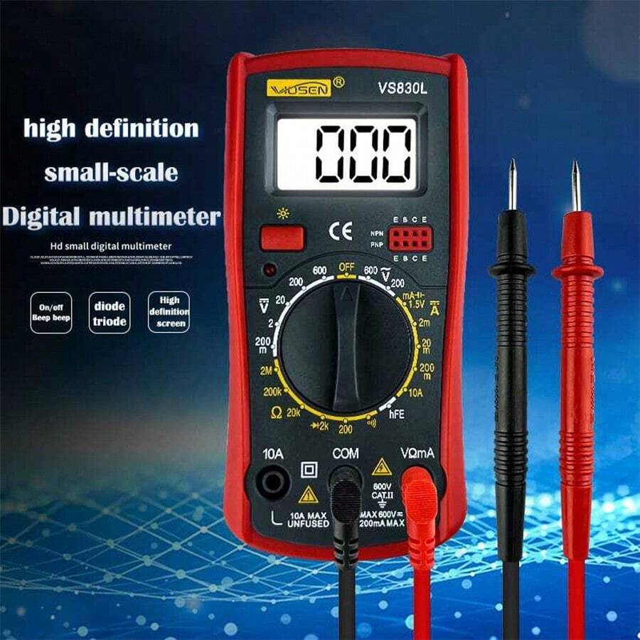 1 件装便携式高精度手持式多功能高清小型防烧背光数字万用表适合家庭使用