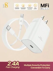 D8 快速充电器，UL 认证和 MFi 认证 1 件装 25W USB C 壁式充电器 PD C 型电源壁式充电器，带 MFi 认证 3.3 英尺充电器线，兼容 iPhone 14 Pro/13 Mini/13/12/11 Pro MAX/XR/XS/8/7/Plus/6S/SE/X Xs Pro - 查看 2