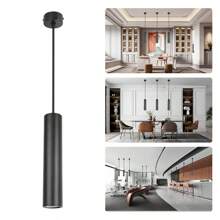 CANMEIJIA 1pc Aluminum Pendant Lamp, Modern Black Cylinder Design With Replaceable GU10 Bulb, Adjustable Suspension Length, Suitable For Bedroom/Living Room/Dining Room/Bar/Cafe - GU10 Dining Pendant Light - View 16