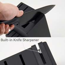Knife Sets For Kitchen With Block, 15 Pcs Kitchen Knife Set With Block Self Sharpening, Dishwasher Safe, Anti-Slip Handle, Black