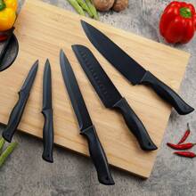 Knife Sets For Kitchen With Block, 15 Pcs Kitchen Knife Set With Block Self Sharpening, Dishwasher Safe, Anti-Slip Handle, Black