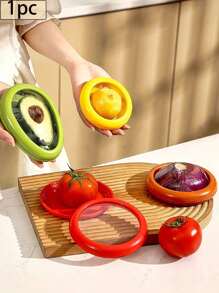 1 hộp đựng rau củ quả tái sử dụng, hộp đựng màng co giãn đựng trái cây, rau củ, hành tây, chanh, bơ cắt đôi có nắp đậy kín, hộp đựng thực phẩm và hộp đựng trái cây trang trí Giáng sinh - Nhiều màu - Xem 1