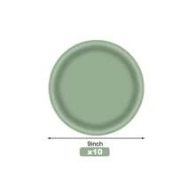 10pcs/20pcs/40pcs,Sage Paper Plates Sage Green Paper Plates And Napkins Party Supplies Sage Green Disposable Plates For Bridal Shower,Birthday Shower, Birthday - Multicolor - View 10