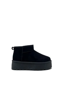 REVREAL Women's Thick Sole Ankle Boots – Comfortable Slip-On Style - Black - View 2