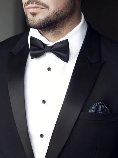 1 件可调节双层领结，男士绅士派对领结，婚礼新郎伴郎男士领带