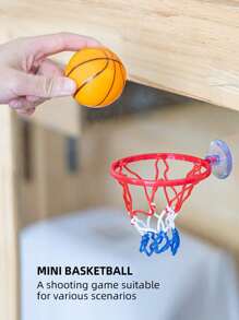 1 pieza Aro de baloncesto mini con 1 pieza Balón de baloncesto mini, adecuado para oficina, interior, coche, relajación, regalos para jugadores, cosas, arcade