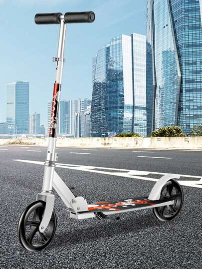 BABONA 1pc Scooter/Accessory - Handlebrake Foldable Scooter Wheel, Fit For Teenagers & Adults, Suitable For Male/Female Kick Scooters (White) (Black), 200mm Wide