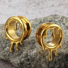 2 件装 316L 不锈钢耳滴管耳塞扩张器穿孔女士男士身体首饰耳塞拉伸器