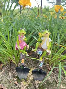 1 chậu cây cảnh mini Mr. Frog đáng yêu, đồ trang trí bàn làm việc, vật phẩm cảnh quan sân vườn, đồ trang trí để bàn, đồ trang trí ngày lễ tình nhân, quà tặng - Nhiều màu - Xem 5