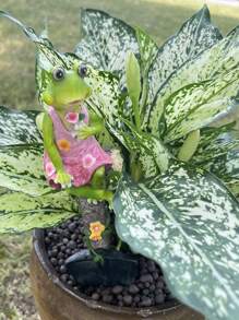 1 chậu cây cảnh mini Mr. Frog đáng yêu, đồ trang trí bàn làm việc, vật phẩm cảnh quan sân vườn, đồ trang trí để bàn, đồ trang trí ngày lễ tình nhân, quà tặng - Nhiều màu - Xem 8