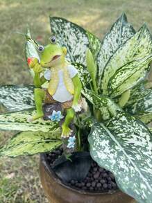 1 chậu cây cảnh mini Mr. Frog đáng yêu, đồ trang trí bàn làm việc, vật phẩm cảnh quan sân vườn, đồ trang trí để bàn, đồ trang trí ngày lễ tình nhân, quà tặng - Nhiều màu - Xem 9