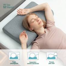 1 件秋季可装饰记忆泡沫睡眠枕，符合人体工程学的颈椎枕，颈部支撑枕 - 深灰色 - 查看 8