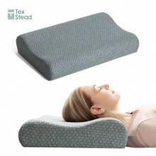 1 件秋季可装饰记忆泡沫睡眠枕，符合人体工程学的颈椎枕，颈部支撑枕 - 深灰色 - 查看 2