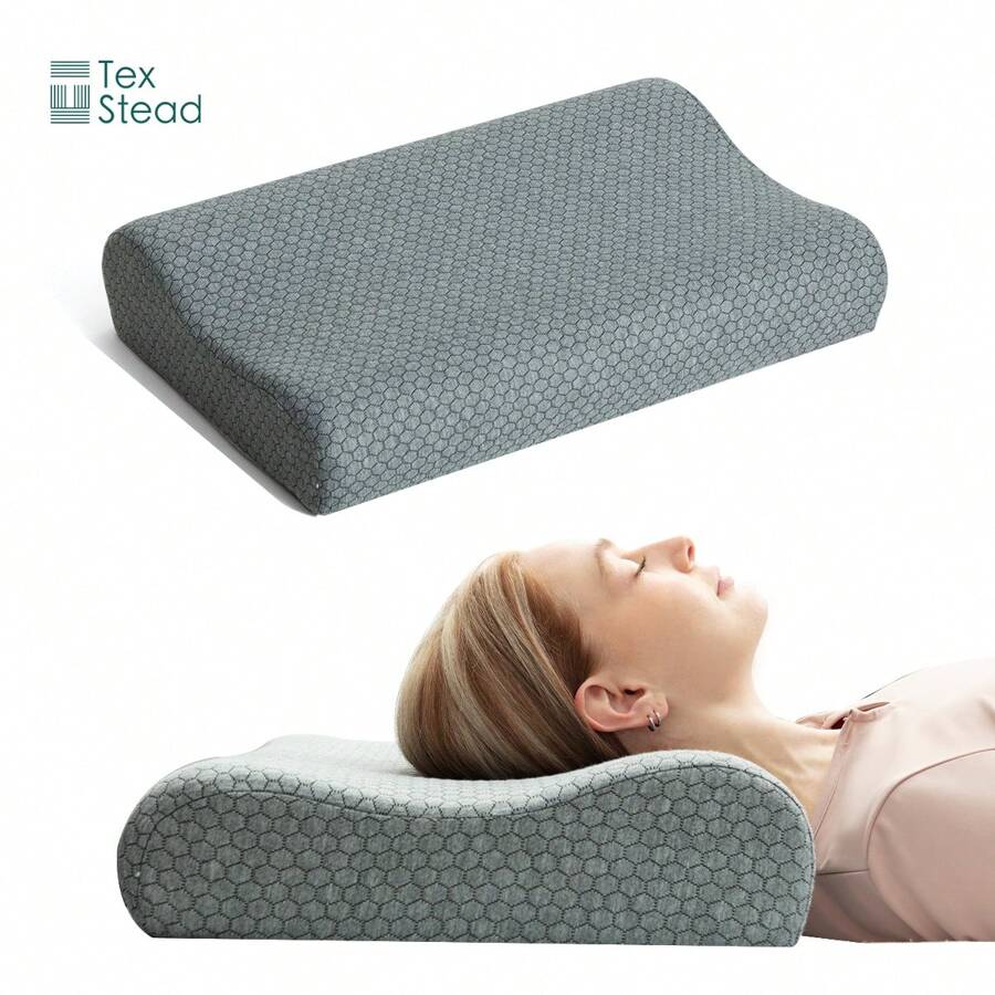 1 件秋季可装饰记忆泡沫睡眠枕，符合人体工程学的颈椎枕，颈部支撑枕