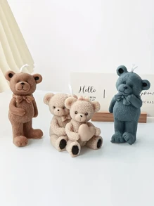 1 件硅胶熊模具用于 DIY 拥抱心形情侣熊蜡烛制作、树脂、肥皂、礼物、工艺品、家居装饰