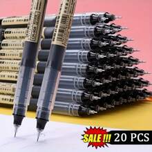 20 piezas Bolígrafos de tinta negra líquida de alta calidad - Punta fina de 0.5mm, Escritura suave, Resistente al agua, Larga duración, Diseño ergonómico, Adecuado para la escuela, la oficina y el uso diario - Multicolor - Ver 2