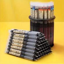 20 piezas Bolígrafos de tinta negra líquida de alta calidad - Punta fina de 0.5mm, Escritura suave, Resistente al agua, Larga duración, Diseño ergonómico, Adecuado para la escuela, la oficina y el uso diario - Multicolor - Ver 5