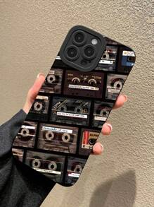 1 chiếc ốp lưng điện thoại thiết kế hình đồng tử màu đen có họa tiết băng từ tương thích với điện thoại Apple - Nhiều màu - Xem 1