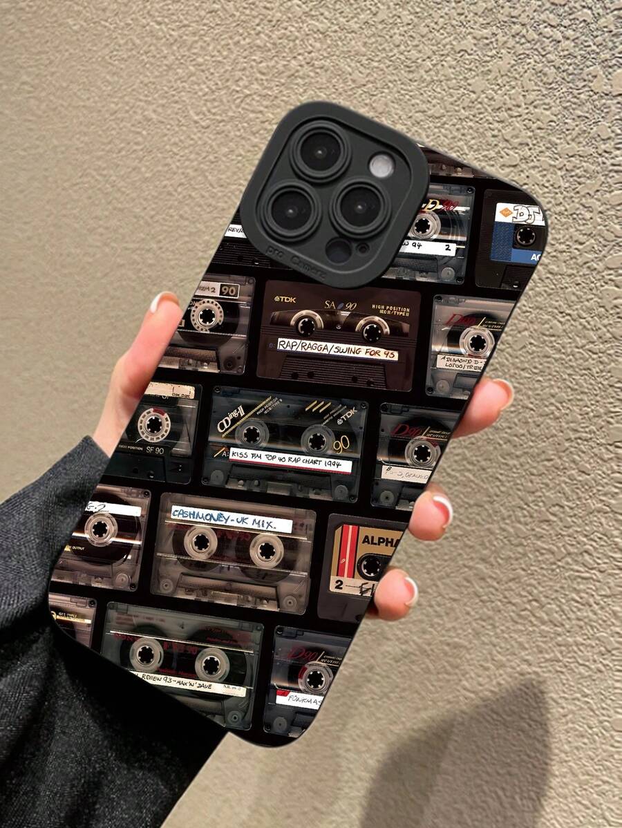 1 chiếc ốp lưng điện thoại thiết kế hình đồng tử màu đen có họa tiết băng từ tương thích với điện thoại Apple - Nhiều màu - Xem 1