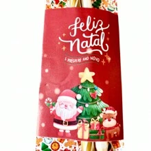 10 Kits Caneta e Lápis com Borracha - Lembrancinha de Natal