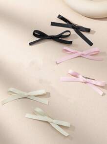 Bộ 6 kẹp tóc nơ, kẹp tóc mái kiểu Hàn Quốc, kẹp tóc vải voan ballet, thích hợp sử dụng hàng ngày - màu đen - Xem 9