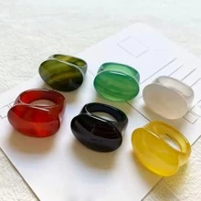 1 件天然水晶玛瑙宝石指环、石英宝石拇指环、个性化独特戒指、财富、运气、时尚男女珠宝、情侣戒指、订婚戒指、家庭礼物、圣诞节和各种节日派对礼品戒指、水晶礼品（礼盒）