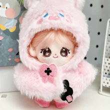 10cm娃娃裙冬季保暖斗篷披肩超可爱兔子娃娃换衣服只卖衣服不卖娃娃 - 粉色 - 查看 3
