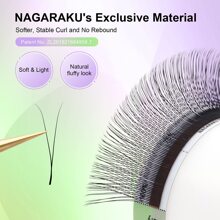 12Lines NAGARAKU 2DW False Eyelash Extension, Natural, Soft, Lightweight, High-Quality, Hand Woven, Y-Shaped And 2D, Makeup Net Lash Clusters, Eyelash Clusters, Individual Eyelashes, Lashes, Fake Lashes - C - View 4