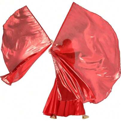 Lobpreistanz Anbetungsfahne mit flexiblem Stab, halbkreisförmige Anbetungsengelsflügel-Fahne, geeignet für Tanzkirche, 1 Fahne + 1 Teleskopstange