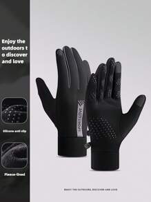 情侣冬季手套加厚保暖防风防水屏幕触摸手套，适合骑自行车驾驶户外运动，男女皆宜 - 情侶款時尚秋冬季保暖手套 - 查看 2