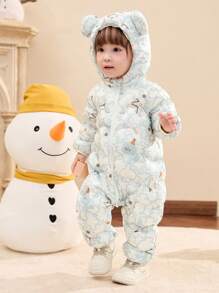 Balabala 婴儿轻便羽绒连体衣男孩和女孩 2024 年冬季服装