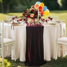 1pc Velvet Solid Color Rectangular Tablecloth, Polyester Fabric, Soft Material, Luxury Wedding & Birthday Party Decor, Minimalist Style, Home Kitchen Dining Table Cover