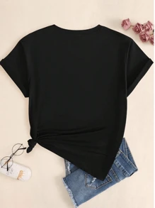 Streetwear Car Cotton Comfort T-Shirt Women Printed Soft Elegant T-Shirt - 黑色 - 查看 3