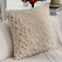 1 Vỏ gối trang trí hình cây thông Noel màu be, vỏ gối mềm mại cho phòng ngủ, phòng khách, ghế sofa, trang trí tiệc, không có ruột gối - Màu be - Xem 5