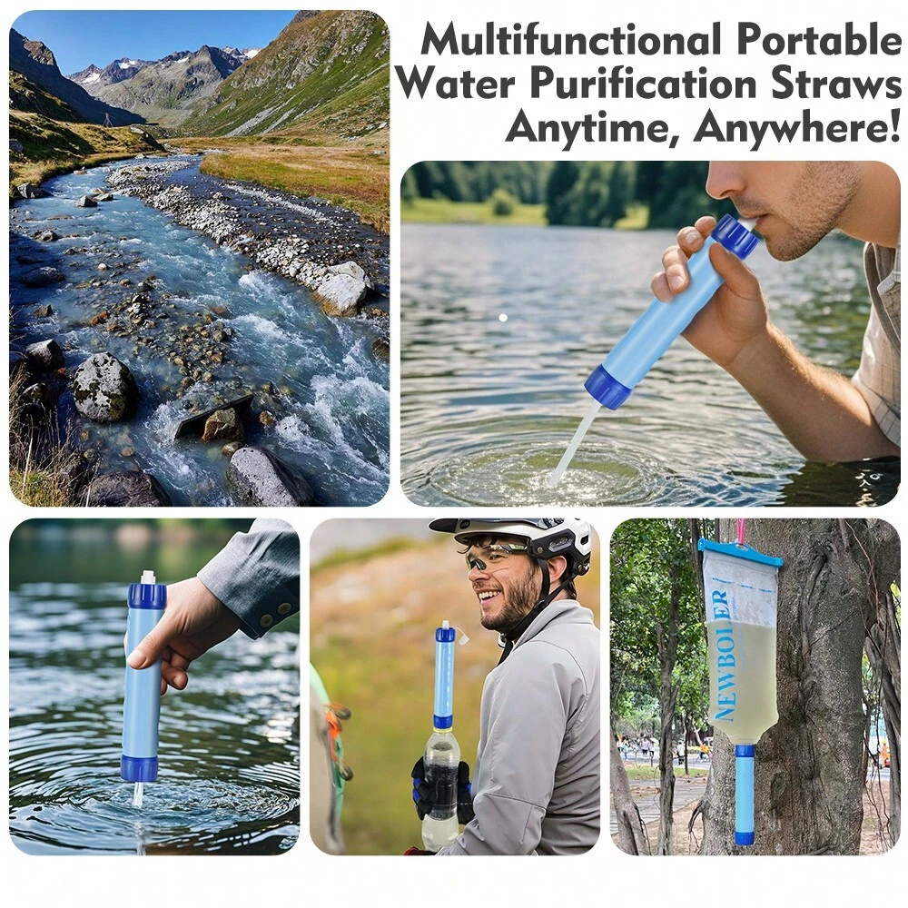 Paille Filtrante à Eau Lixada - Filtration 0,01 Micron, Capacité 5000L - Pour Randonnée, Camping, Survie, Urgence - Livrée Avec Sac - 5