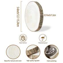 2pcs 5-6 Inch Natural Unfinished Wooden Slices, Smooth And Simple Wood Discs For Crafts, Arts, Wedding Decorations, Christmas, Ornaments, DIY Crafting