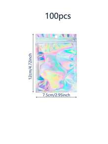 Holographic Colorful Self-Sealing Bags For Jewelry Gift Packaging, Perfect For Holiday Storage And DIY Projects, Thickened OPP Material, Resealable Multi-Purpose Seal Bags Ideal For Christmas, Thanksgiving, New Year, And Valentine's Day Gifts, Stylish Transparent Storage Solution For Accessories And Back To School Essentials