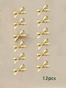 12个可爱蝴蝶结鳄鱼夹，小巧无痕刘海发夹，女士发饰，情人节礼物，蝴蝶结发夹，发卡，学生用品，优雅，学院风，蝴蝶结，头饰，发夹 - 彩色 - 查看 12