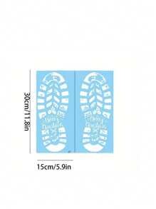 2 miếng trang trí Giáng sinh tối giản hình dấu chân ông già Noel, miếng dán tường hình dấu chân ông già Noel màu trắng, cải thiện bầu không khí ngày lễ - trắng - Xem 9