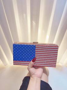 Túi cầm tay thời trang mới sang trọng dành cho nữ có đính đá thiết kế tinh tế cho tiệc cưới túi xách đeo vai túi xách buổi tối - Đỏ - Xem 1