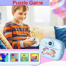 儿童相机儿童玩具数码相机男孩女孩幼儿生日礼物幼儿高清相机，便携式玩具，适合 6 7 8 9 10 岁男孩女孩 - 彩色 - 查看 5