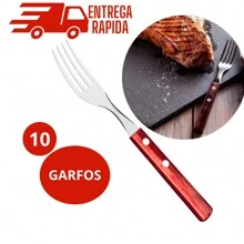 Set Of 30 Cutlery 10 Forks + 10 Knives + 10 Stainless Steel Spoons With Wooden Handle - 彩色 - 查看 3