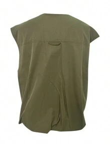 Women's Zip Up Vest Sleeveless Solid Color Oversized Jacket Tops Loose Fit Summer Tops