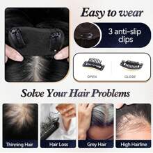 14 Inch Hair Toppers Real Human Hair 4.5*5 Inch Swiss Lace Base Hand-Tied Hair Topper Hair Topper For Women Framing Face Add Volume