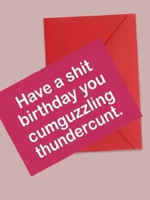 1 张趣味口号生日快乐贺卡，适合送给女朋友、姐妹、女同事、女性朋友（随机信封颜色） - 生日快樂大吃一驚 - 查看 6